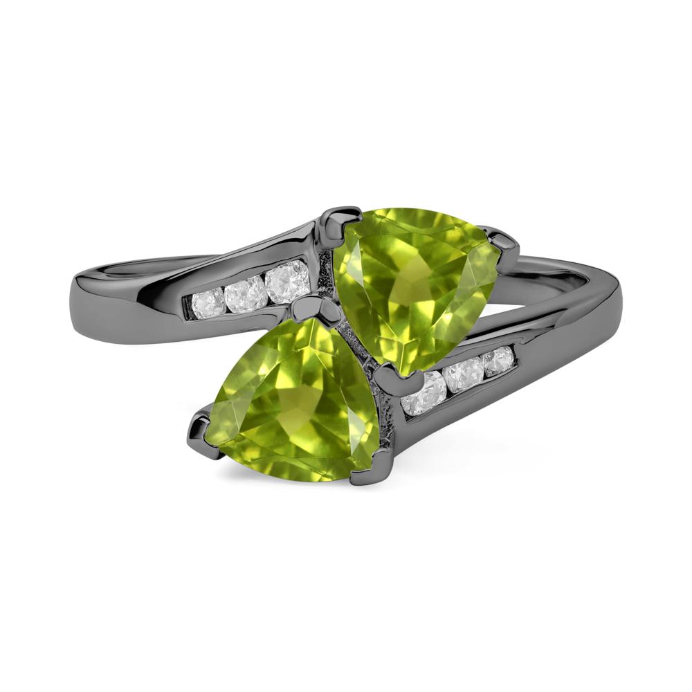 Peridot Bypass Ring - LUO Jewelry #metal_black finish sterling silver