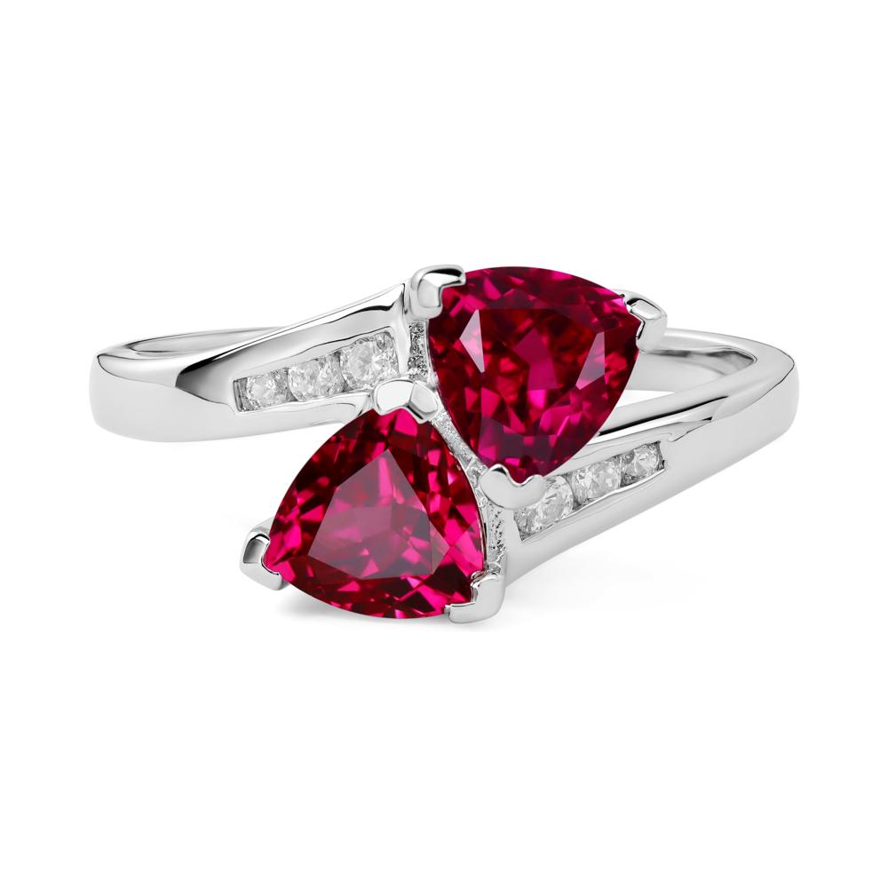 2 Stone Ruby Mothers Ring - LUO Jewelry #metal_sterling silver