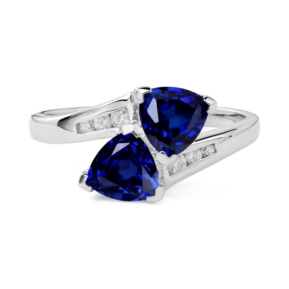 Sapphire Bypass Ring - LUO Jewelry #metal_sterling silver