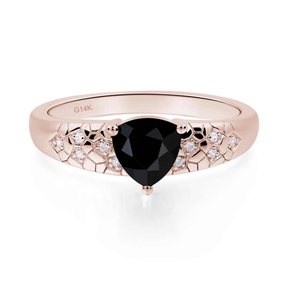 Black Spinel Cracked Ring | LUO Jewelry #metal_14k rose gold