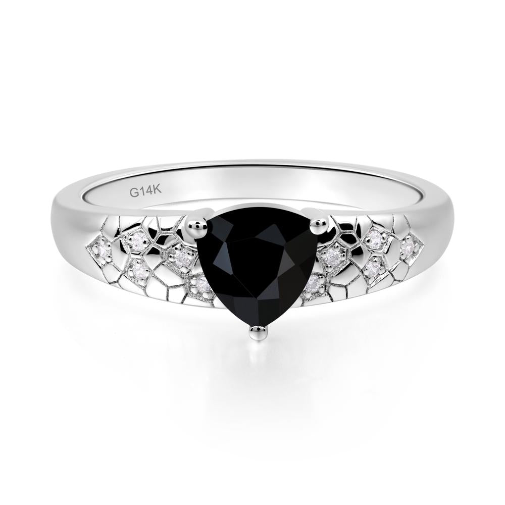 Black Spinel Cracked Ring | LUO Jewelry #metal_14k white gold