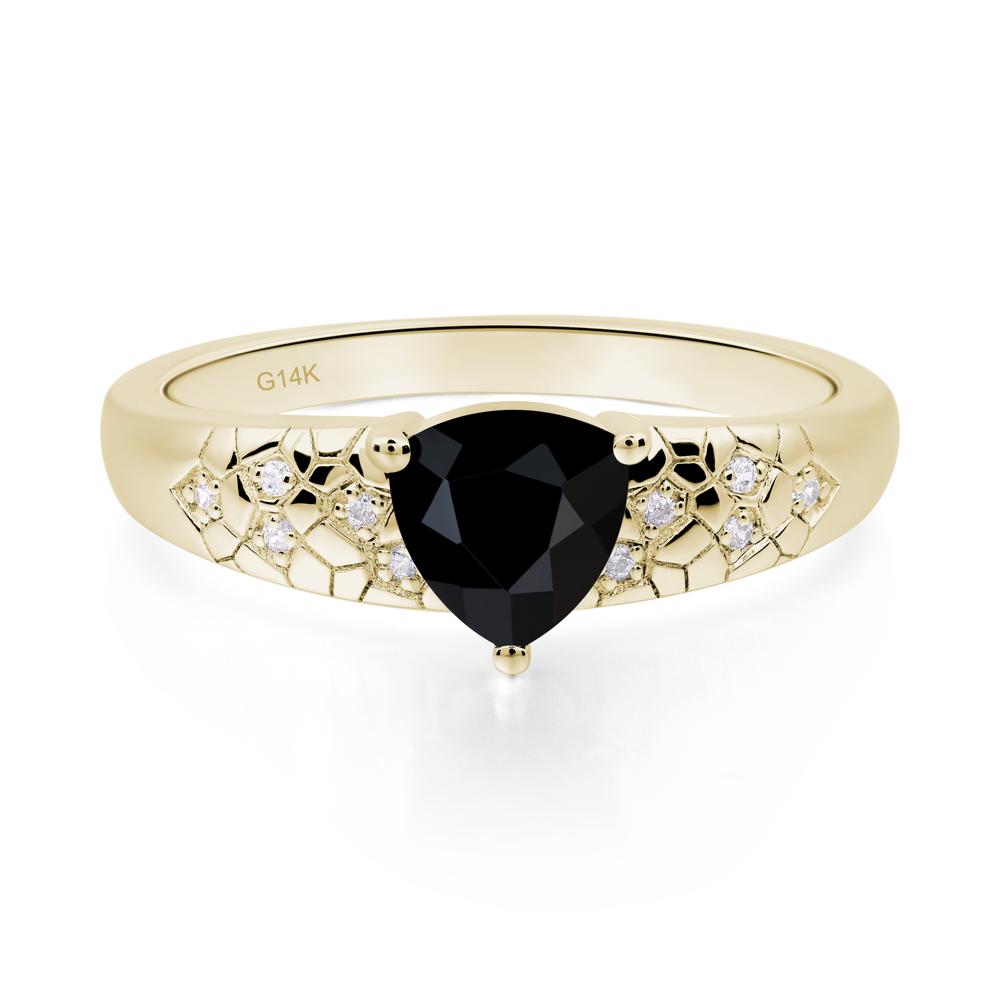 Black Spinel Cracked Ring | LUO Jewelry #metal_14k yellow gold