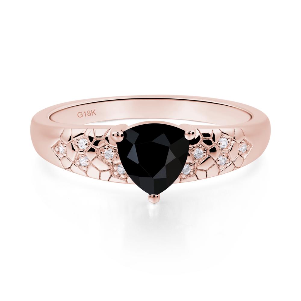 Black Spinel Cracked Ring | LUO Jewelry #metal_18k rose gold