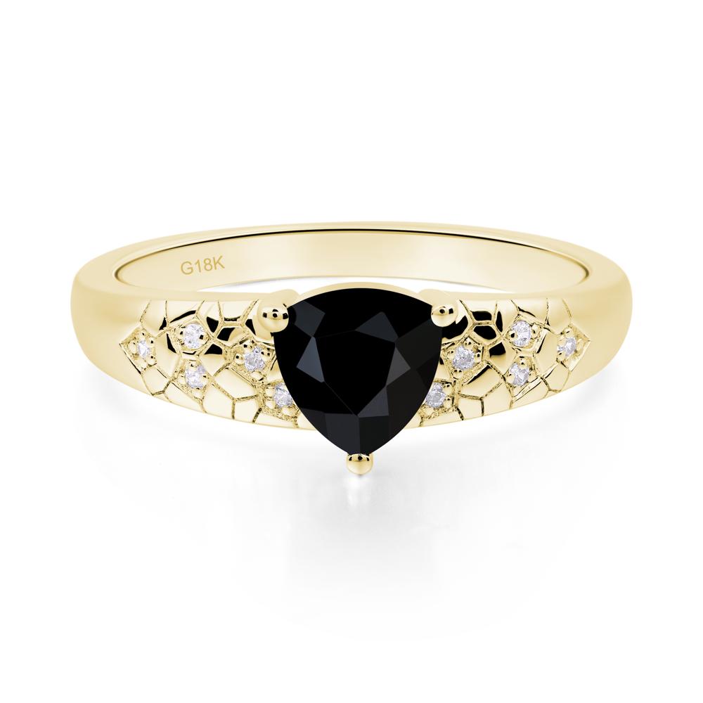 Black Spinel Cracked Ring | LUO Jewelry #metal_18k yellow gold