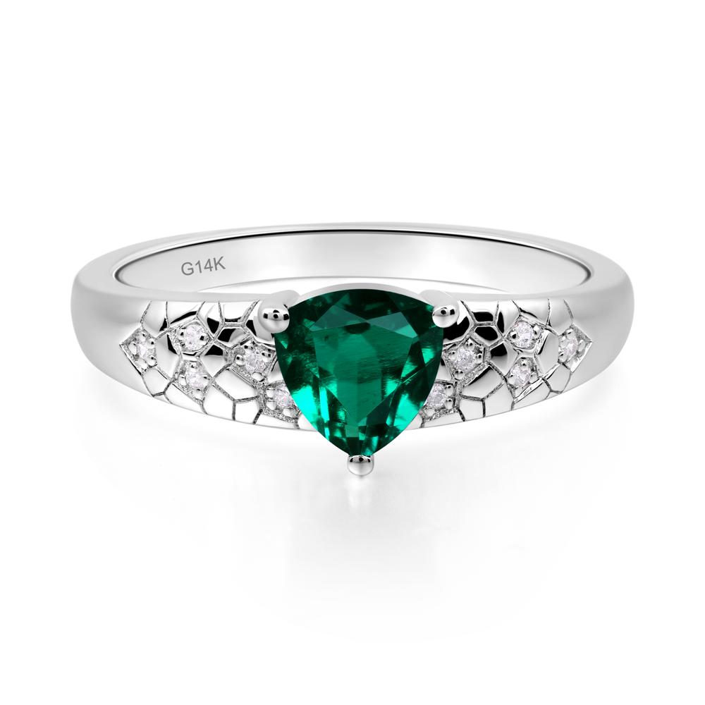 Emerald Cracked Ring | LUO Jewelry #metal_14k white gold