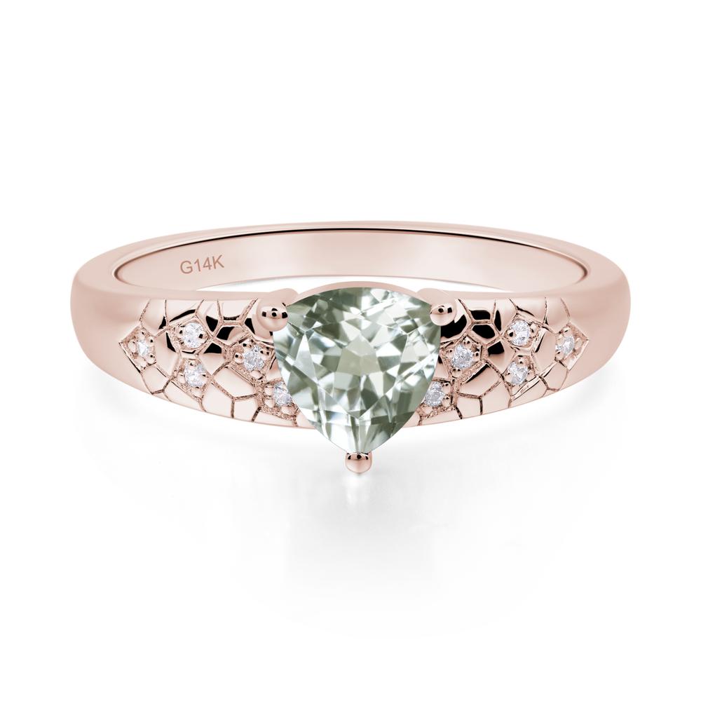 Green Amethyst Cracked Ring | LUO Jewelry #metal_14k rose gold