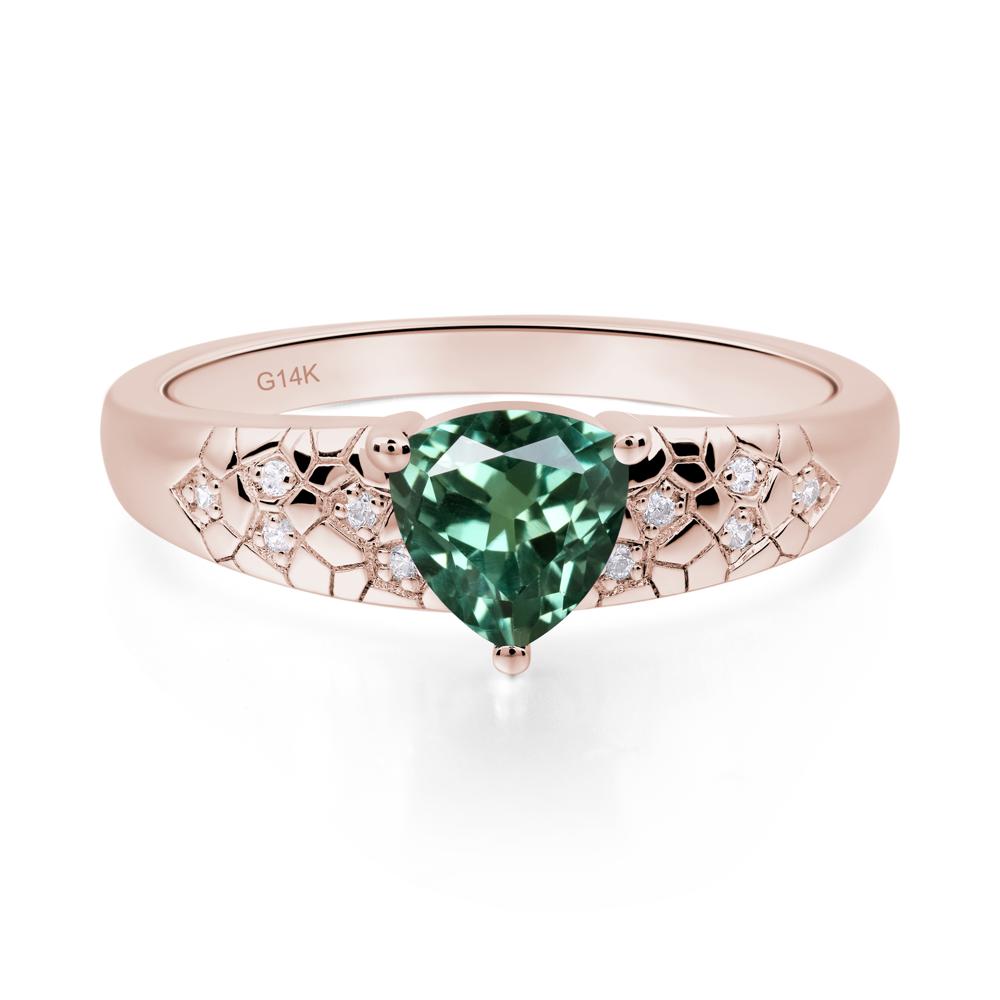 Green Sapphire Cracked Ring | LUO Jewelry #metal_14k rose gold