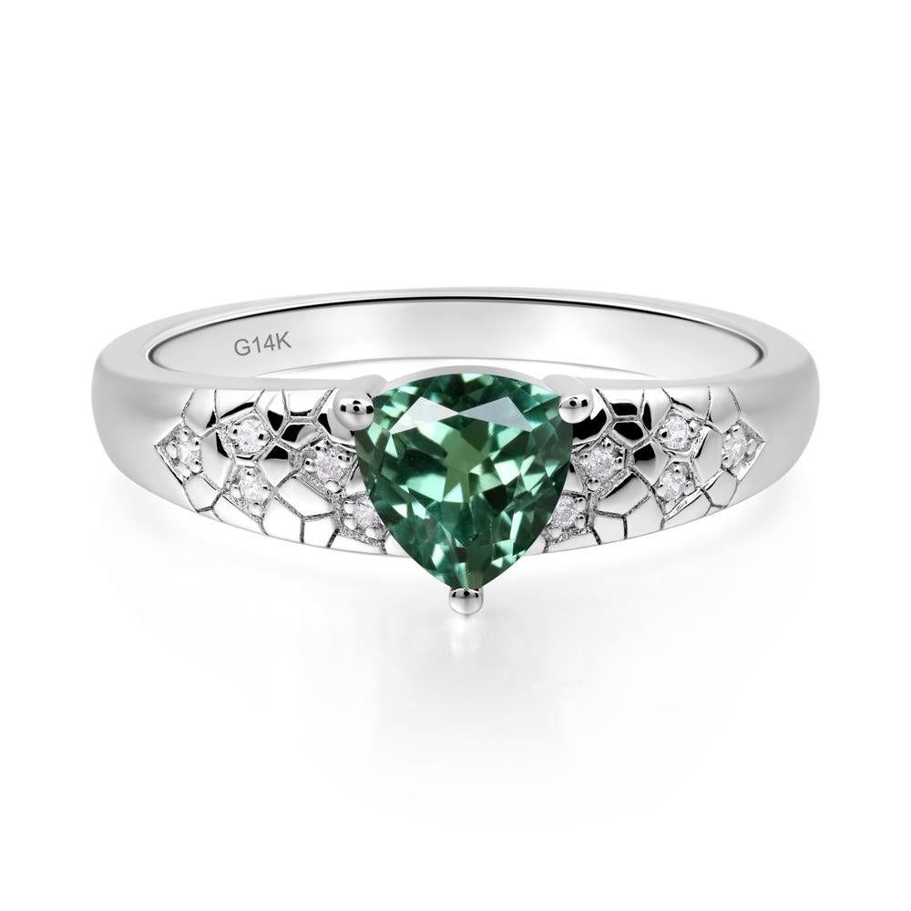 Green Sapphire Cracked Ring | LUO Jewelry #metal_14k white gold