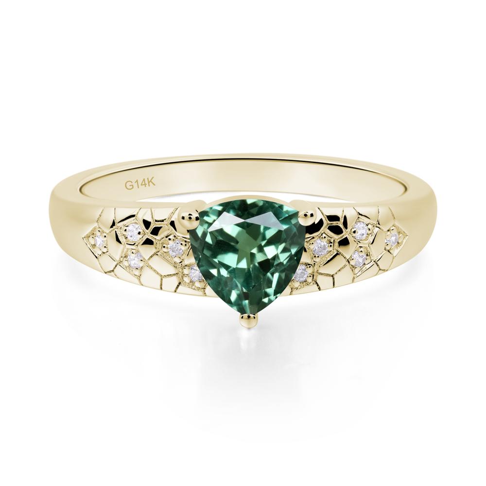 Green Sapphire Cracked Ring | LUO Jewelry #metal_14k yellow gold