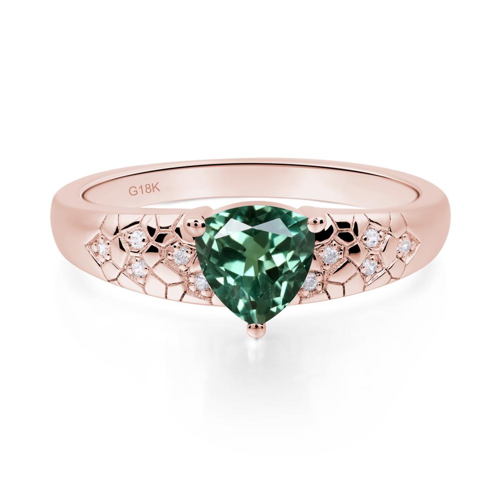 Green Sapphire Cracked Ring | LUO Jewelry #metal_18k rose gold