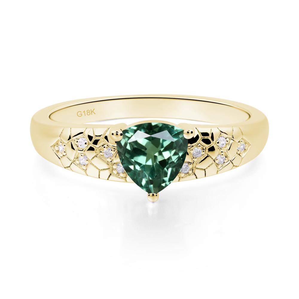 Green Sapphire Cracked Ring | LUO Jewelry #metal_18k yellow gold