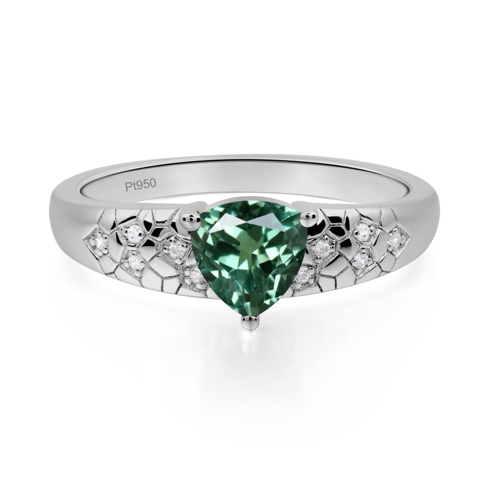 Green Sapphire Cracked Ring | LUO Jewelry #metal_platinum