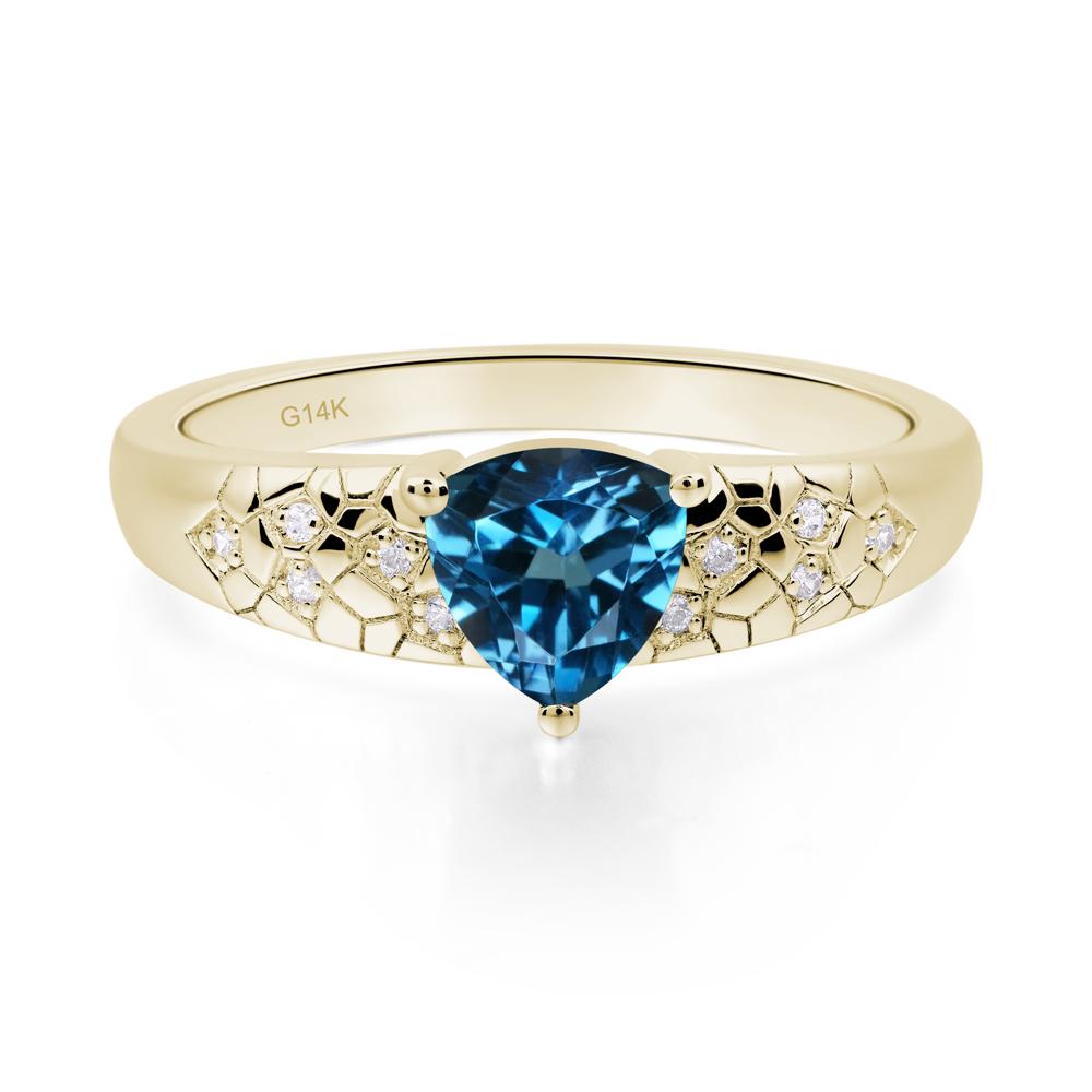 London Blue Topaz Cracked Ring | LUO Jewelry #metal_14k yellow gold