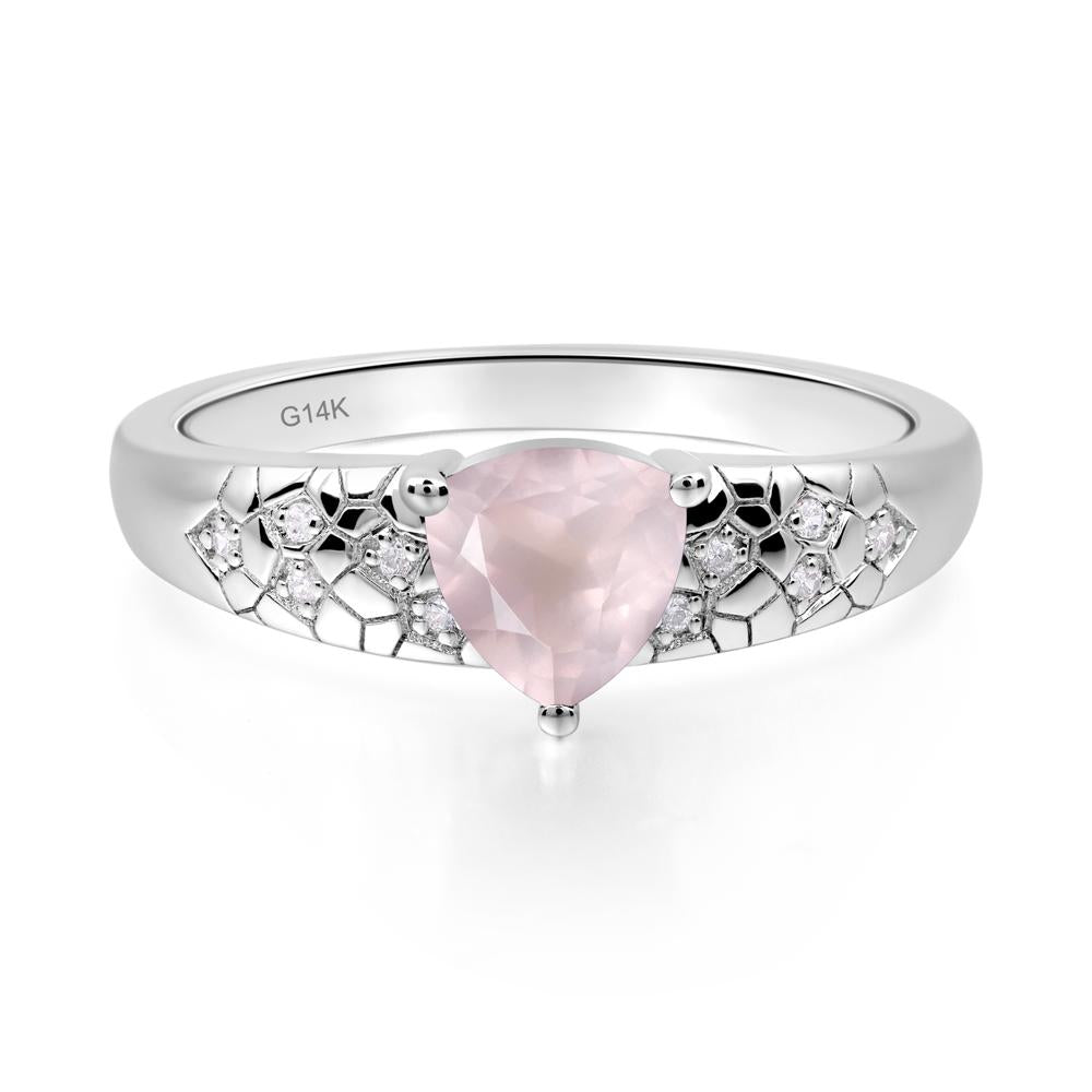 Rose Quartz Cracked Ring | LUO Jewelry #metal_14k white gold