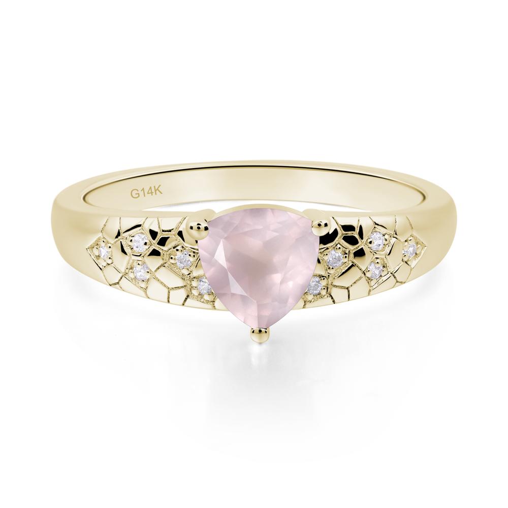 Rose Quartz Cracked Ring | LUO Jewelry #metal_14k yellow gold