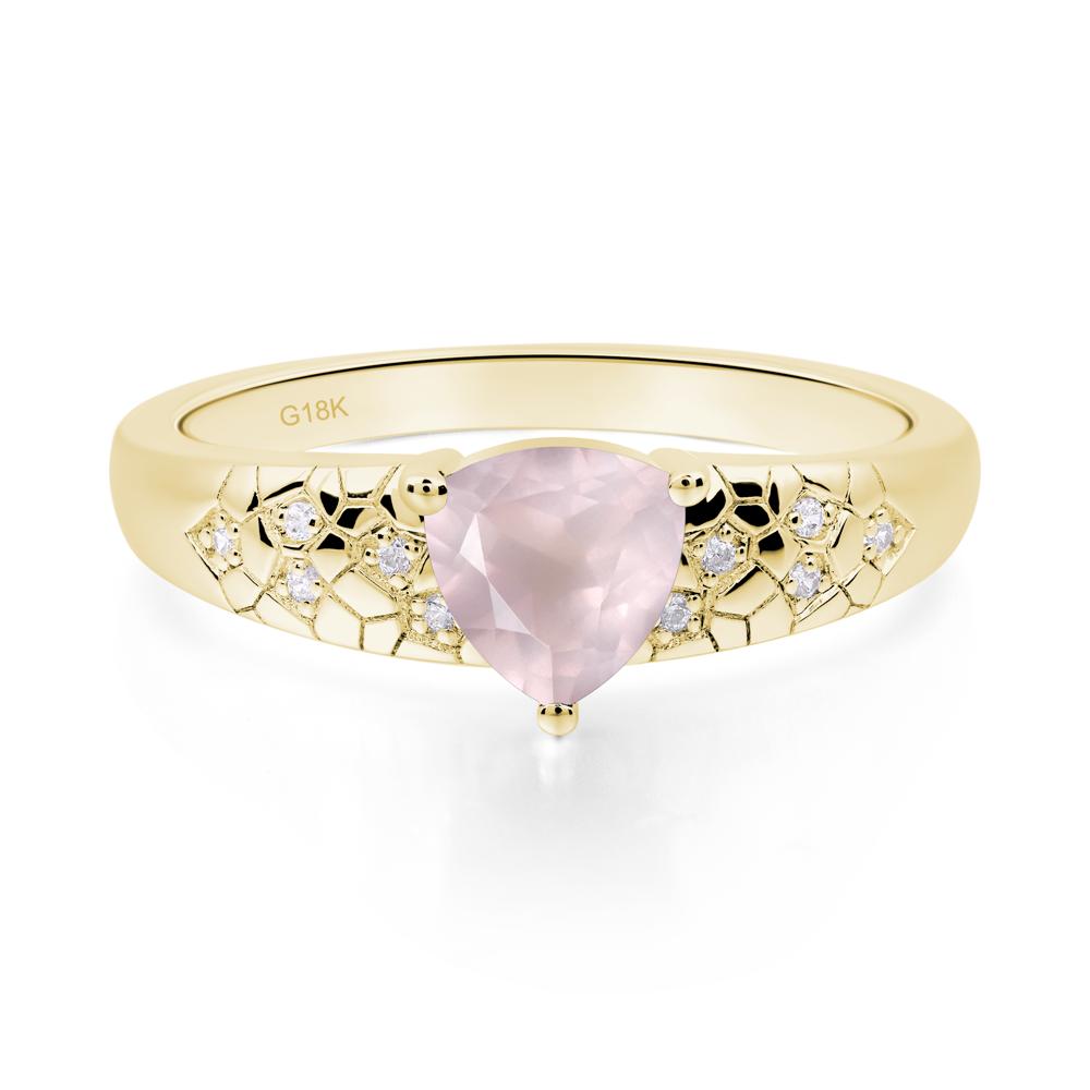 Rose Quartz Cracked Ring | LUO Jewelry #metal_18k yellow gold