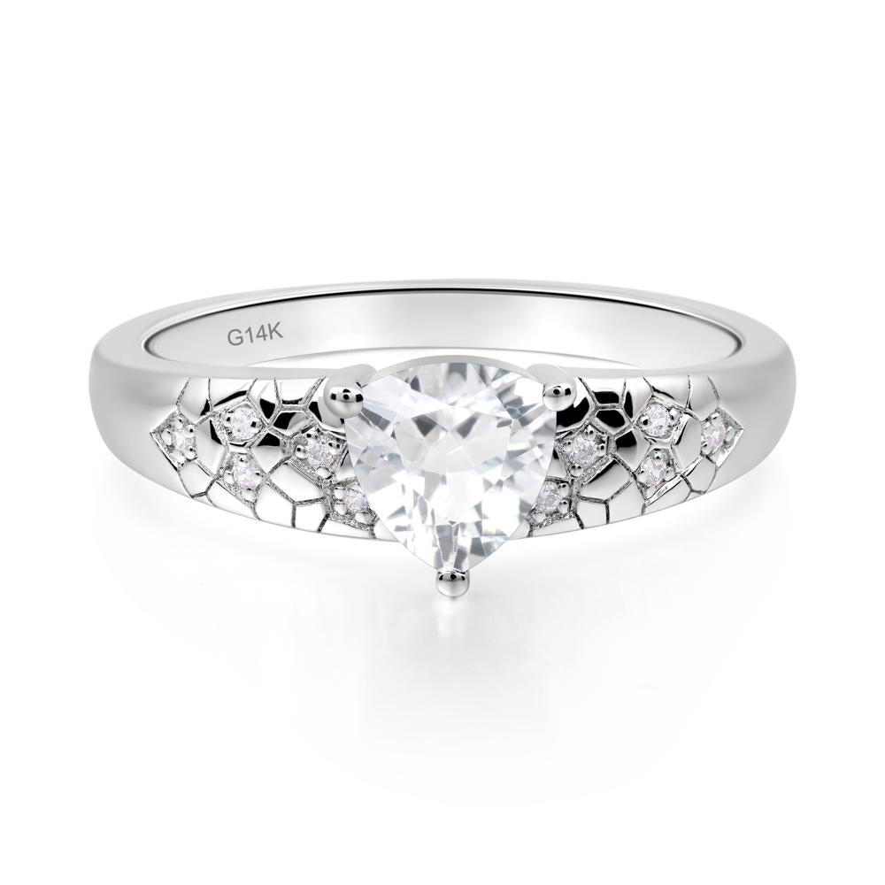 White Topaz Cracked Ring | LUO Jewelry #metal_14k white gold