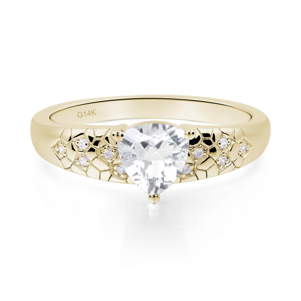 White Topaz Cracked Ring | LUO Jewelry #metal_14k yellow gold