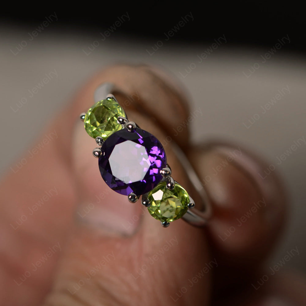 Amethyst and sale peridot engagement ring