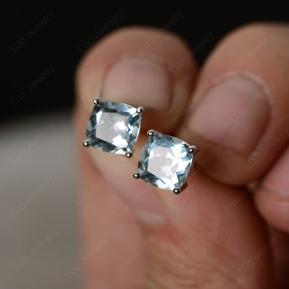 Cushion cut hot sale aquamarine earrings