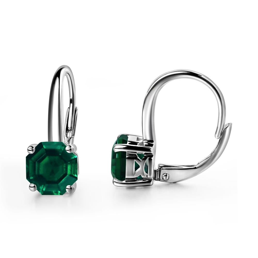 Emerald Earring/Emerald Cut Lever back Emerald Earring/ Baguette Earring/Emerald Baguette Earring/ Emerald Lever Back Silver shops Earring x4