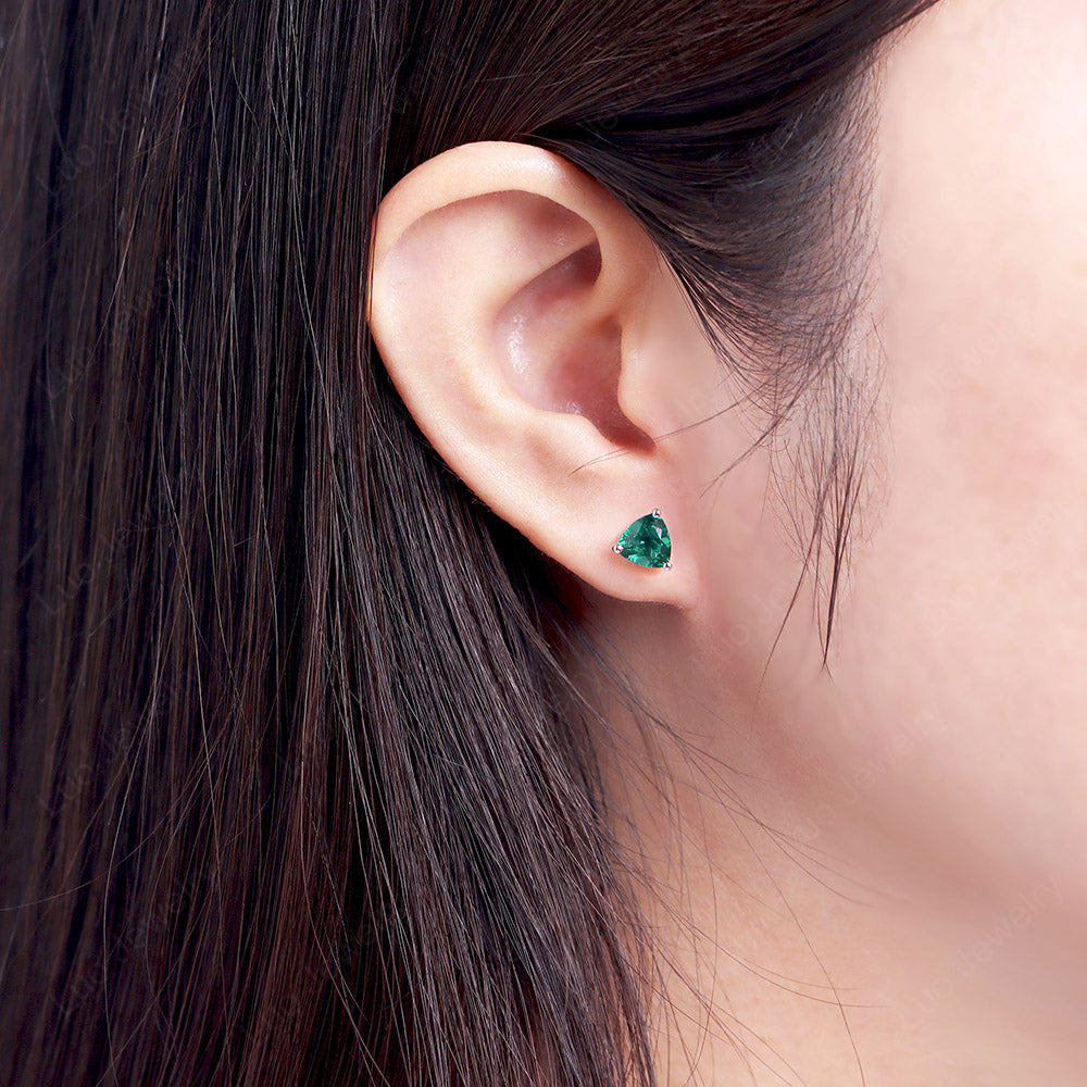 Lab created emerald stud on sale earrings