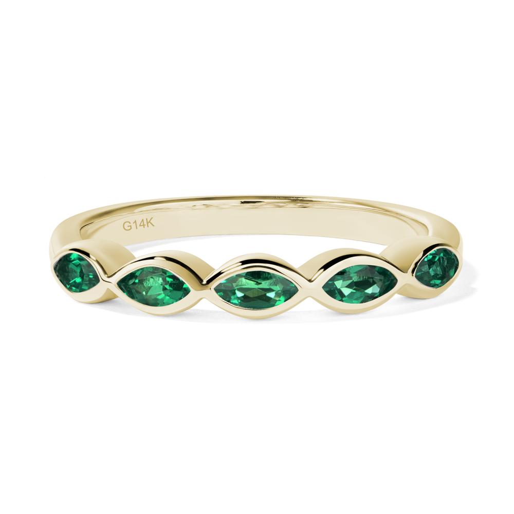 Emerald 5 Stone Wedding Ring | LUO