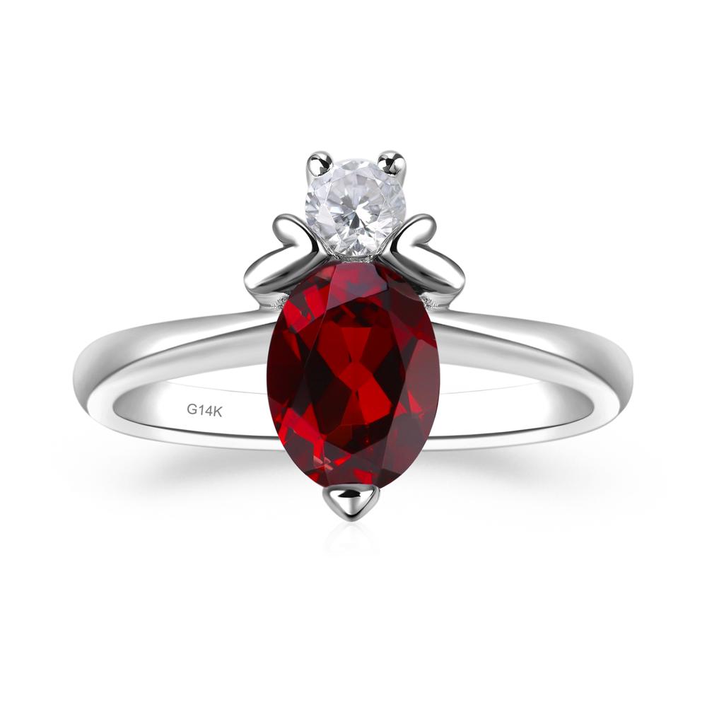Garnet Nature Inspired Bee Ring - LUO Jewelry #metal_14k white gold
