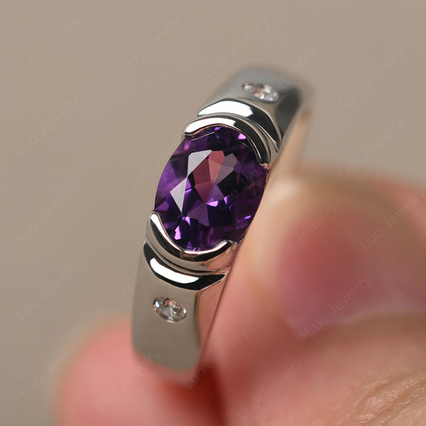 Purple Amethyst Ring outlet Sterling Silver 925 unisex