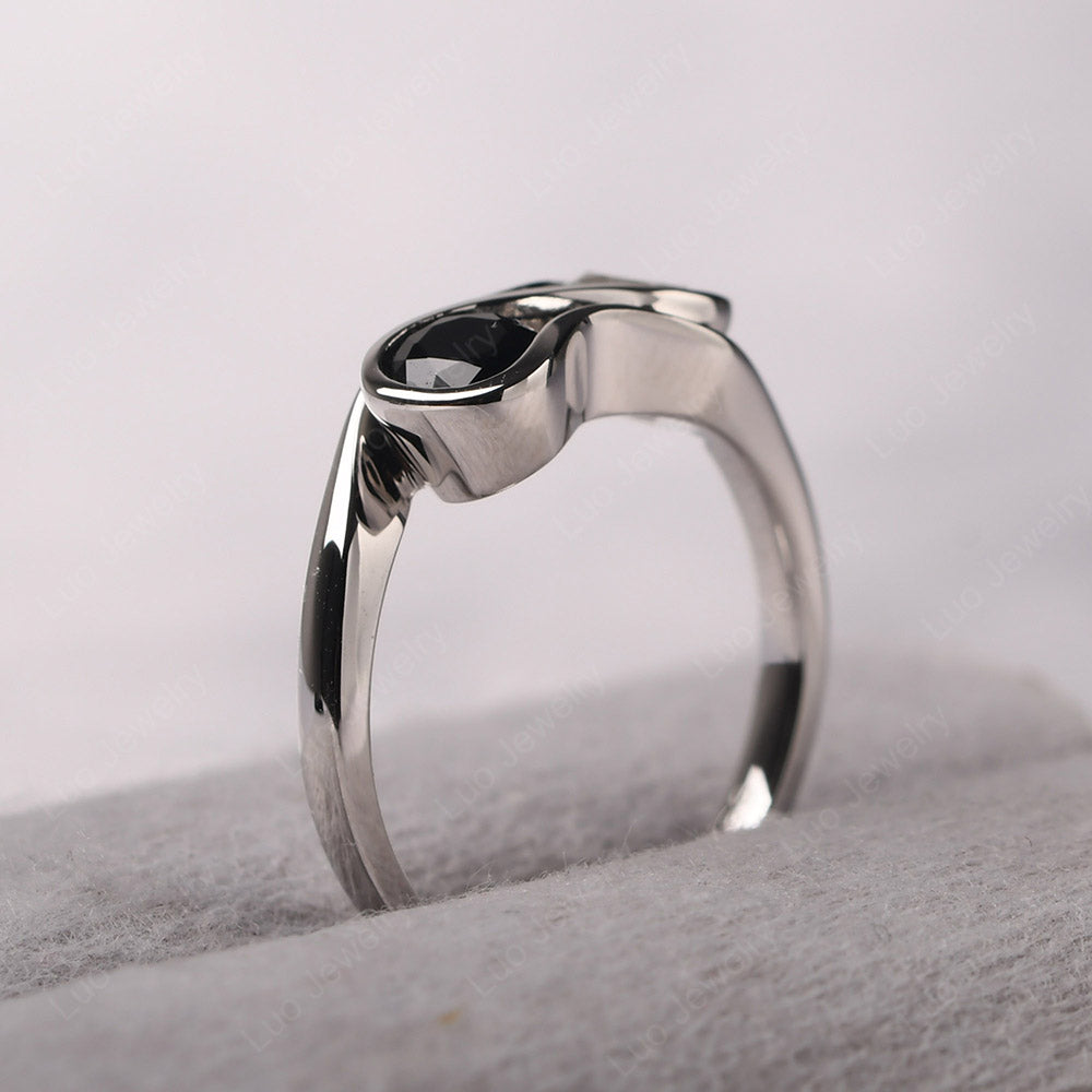 Double Stone White Topaz Ring, Sterling Silver Ring, Black Rhodium Ring, Oval Shape Stone Ring, Engagement Ring, newest Gift For Her