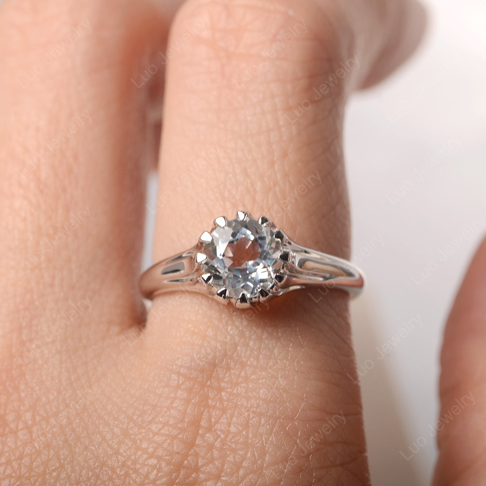 Vintage white topaz hot sale engagement rings