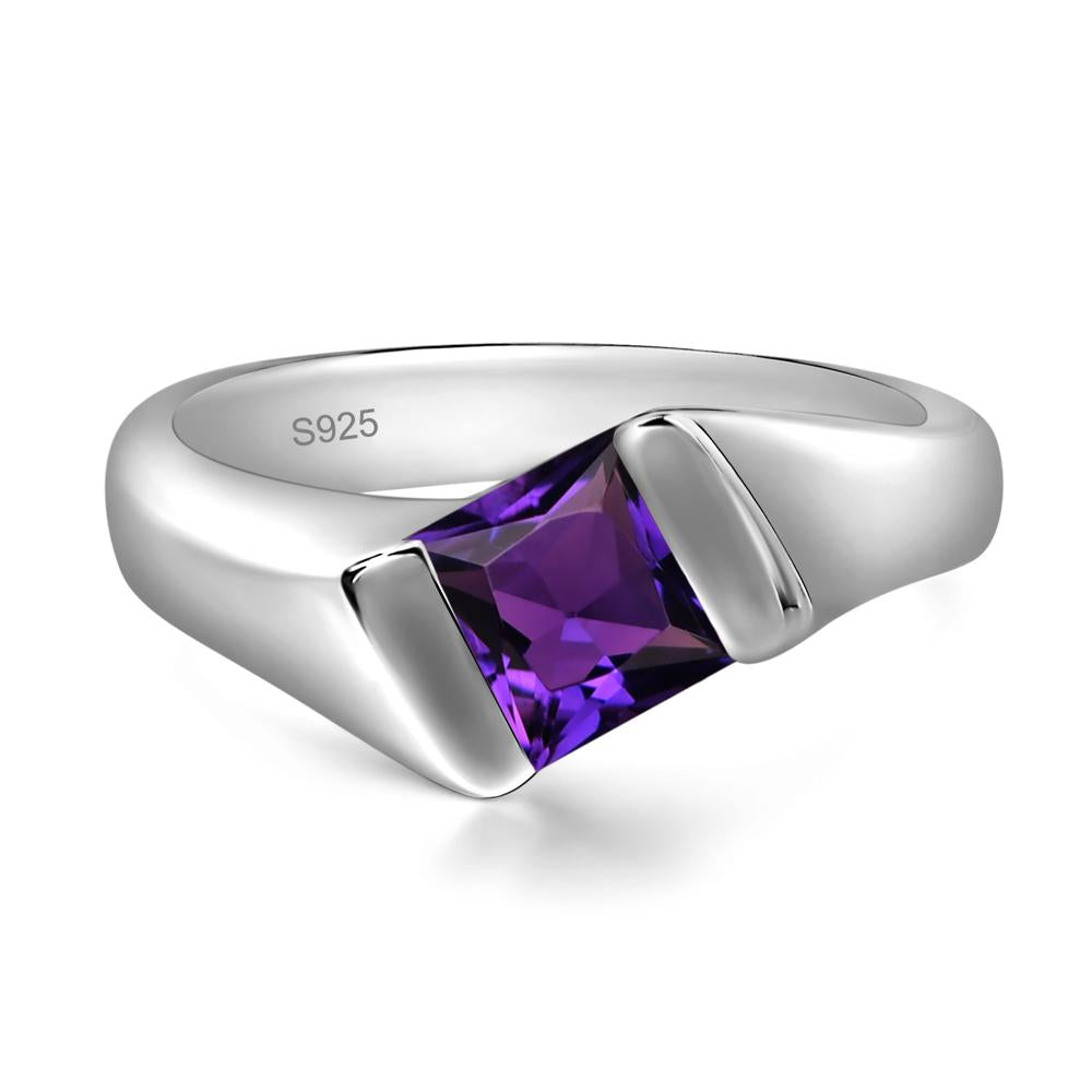 Natural Amethyst Ring For Men's- 925 Sterling Silver, AAA Quality Gemstone Ring, Stylish Wedding Engagement Ring, outlet Cocktail Ring Gift For Him