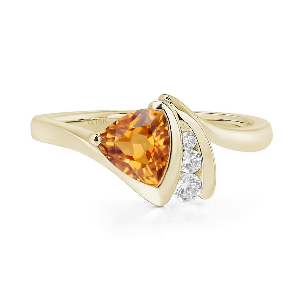 Trillion Cut Citrine Sailboat Inspire Ring - LUO Jewelry #metal_14k yellow gold