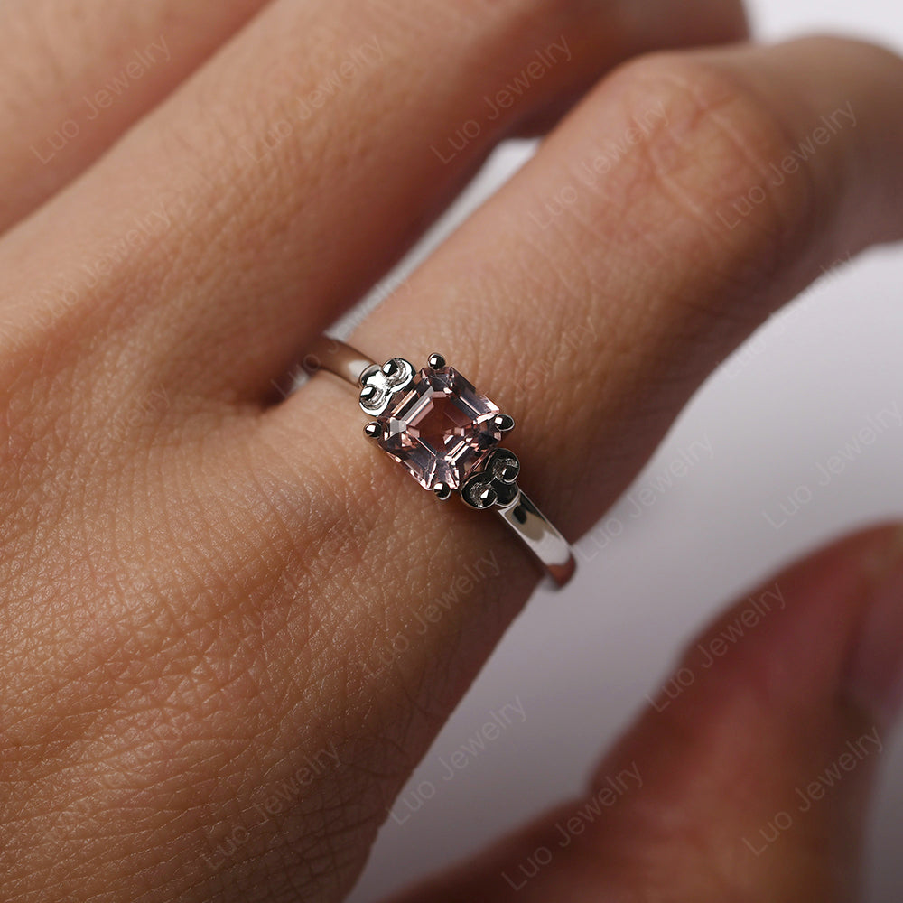 Asscher cut morganite on sale ring