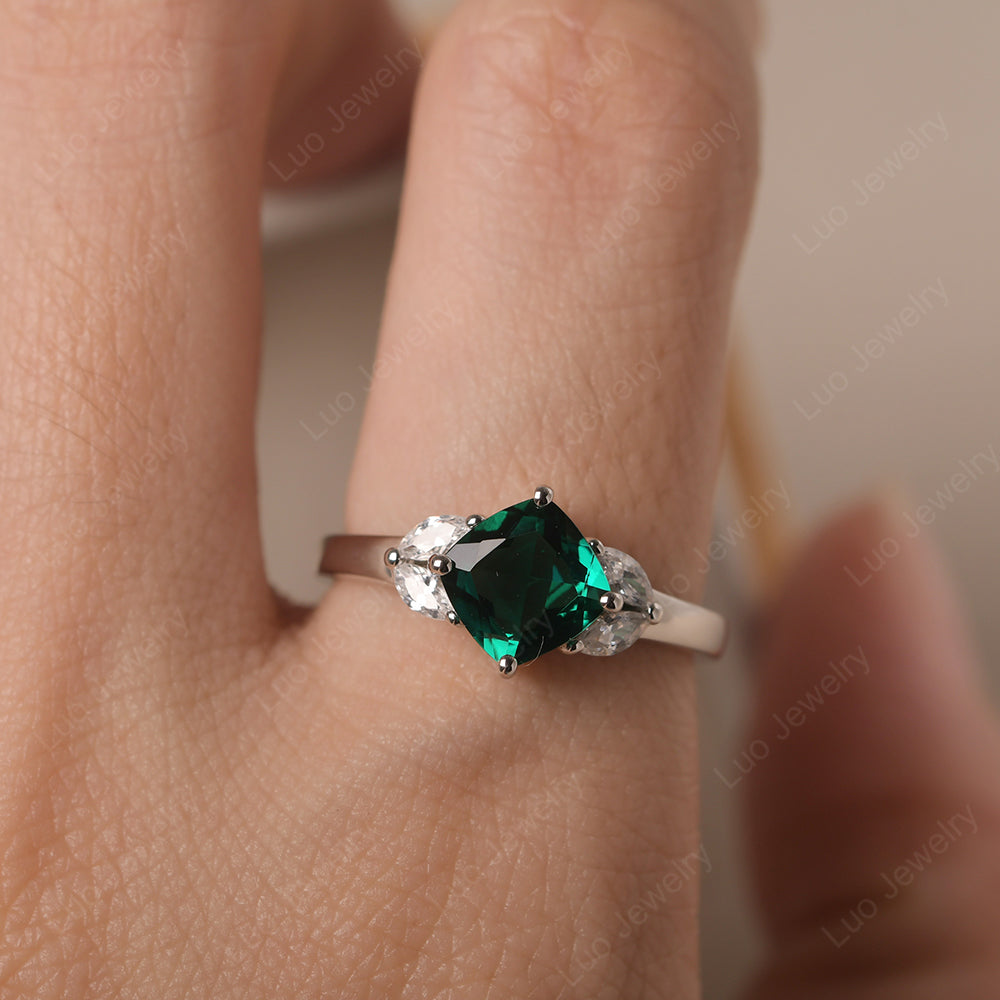 AAA Emerald Kite Shape hotsell Engagement Ring set, Black Gold Emerald Wedding Ring set, Emerald Bridal Ring set for Love, Nature Inspired Ring set