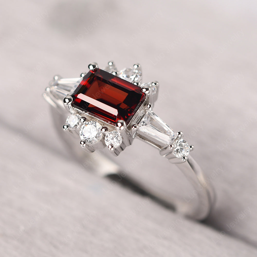 5ct Garnet Signet Ring Vintage Emerald Cut Garnet Engagement Ring Unisex Signet Ring Red Gemstone Signet Ring Unique Garnet offers Wedding Ring