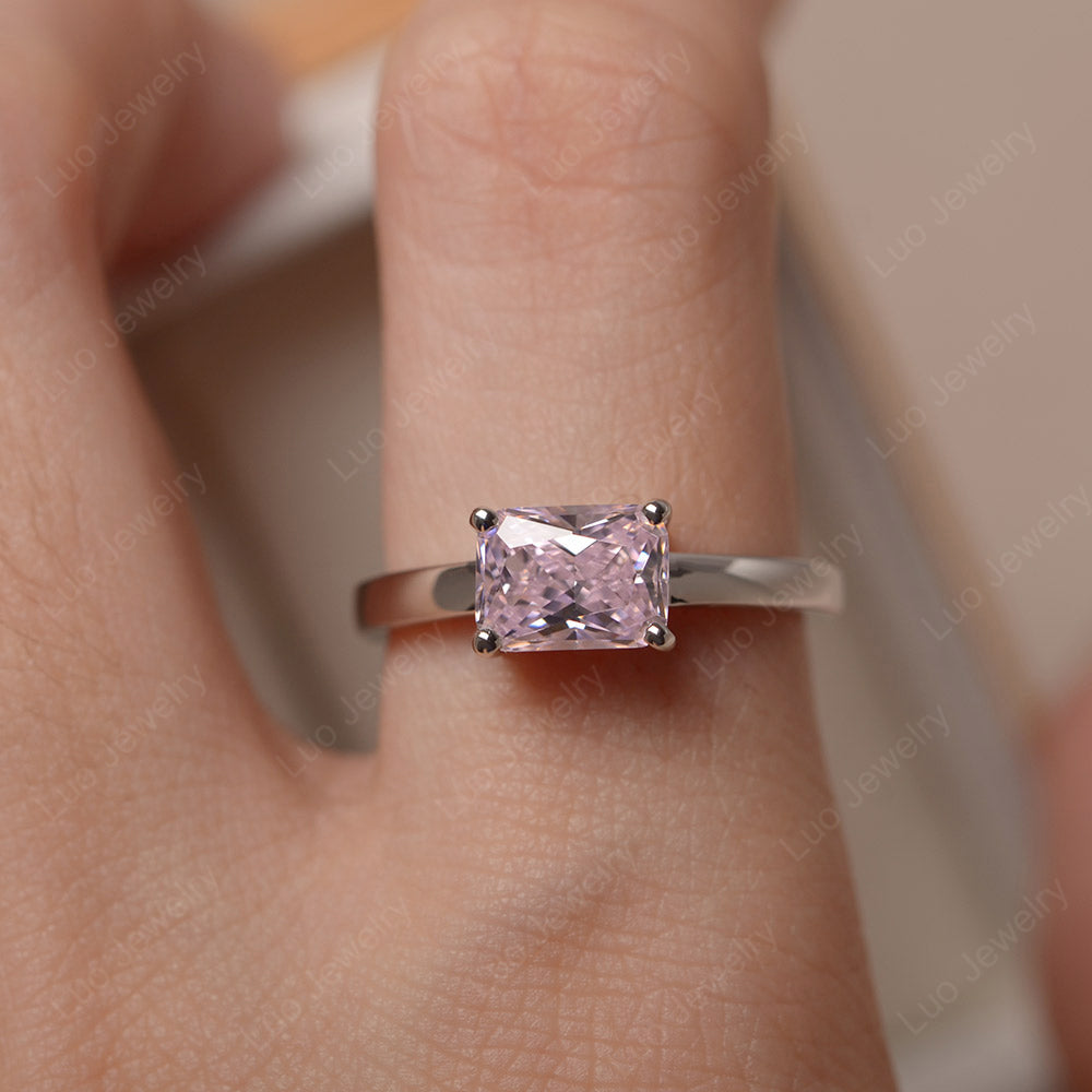 Emerald cut cz sale solitaire ring