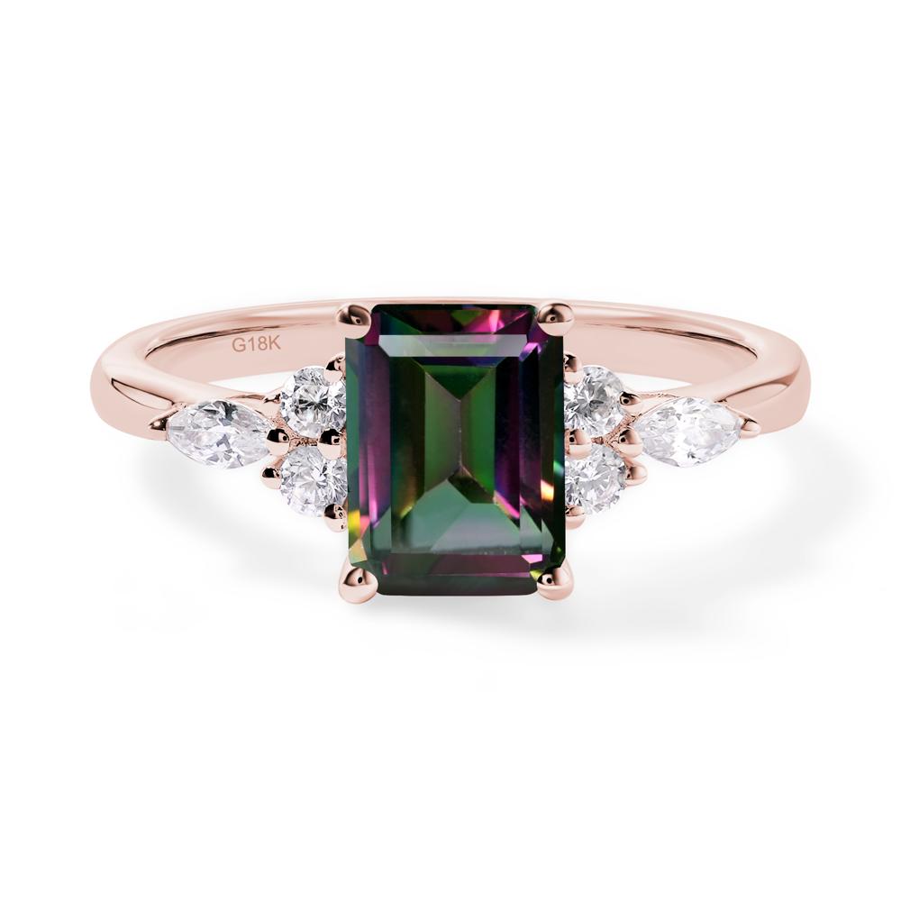 Simple Emerald Cut Mystic Topaz Ring - LUO Jewelry #metal_18k rose gold