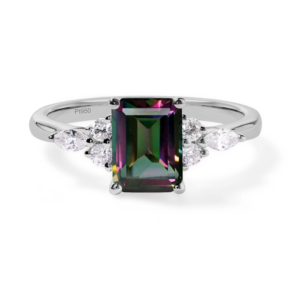 Simple Emerald Cut Mystic Topaz Ring - LUO Jewelry #metal_platinum