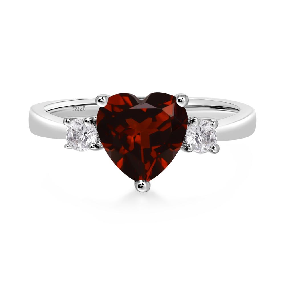 Heart Garnet Engagement Ring