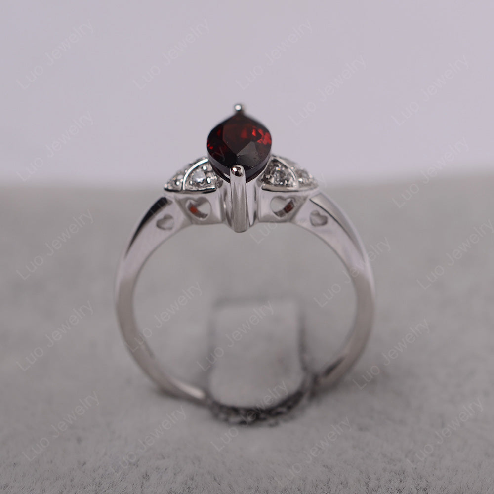 Marquise Cut Garnet Ring Gold - LUO Jewelry