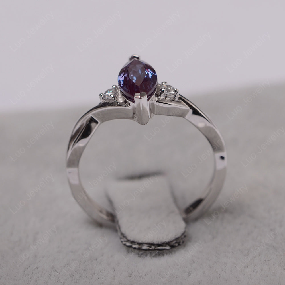 Cute frog ring sterling silver newest marquise cut 1.26 carat alexandrite promise ring animal ring