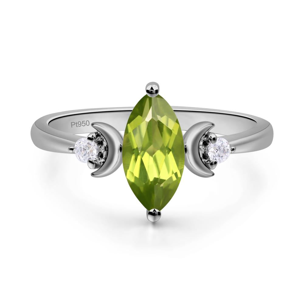 Moon Inspired Peridot Engagement Ring - LUO Jewelry #metal_platinum