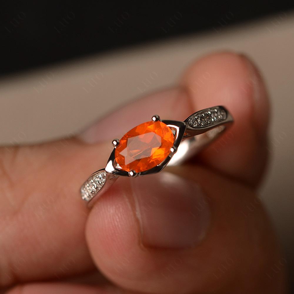 Vintage 925 Sterling Silver Orange Fire Opal popular ring size 8.75