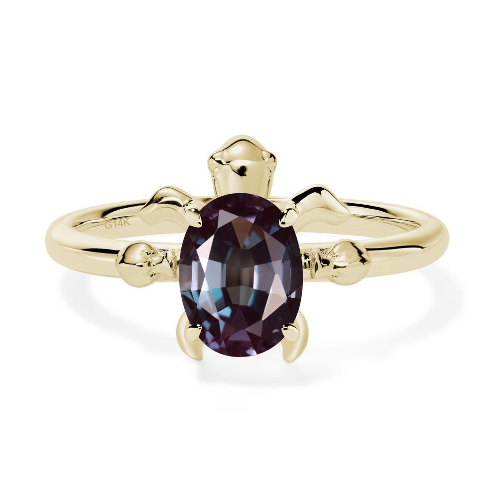 Oval Cut Alexandrite Turtle Ring