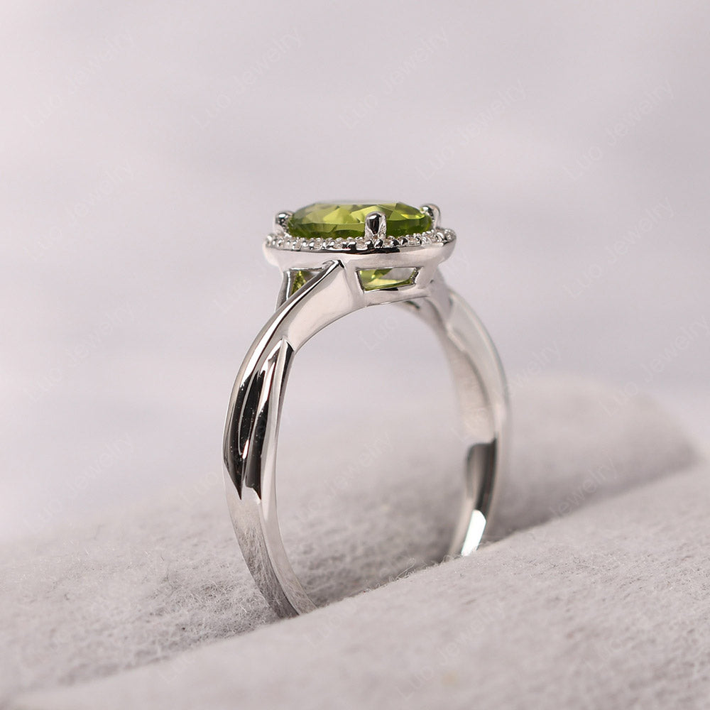 Peridot halo store ring