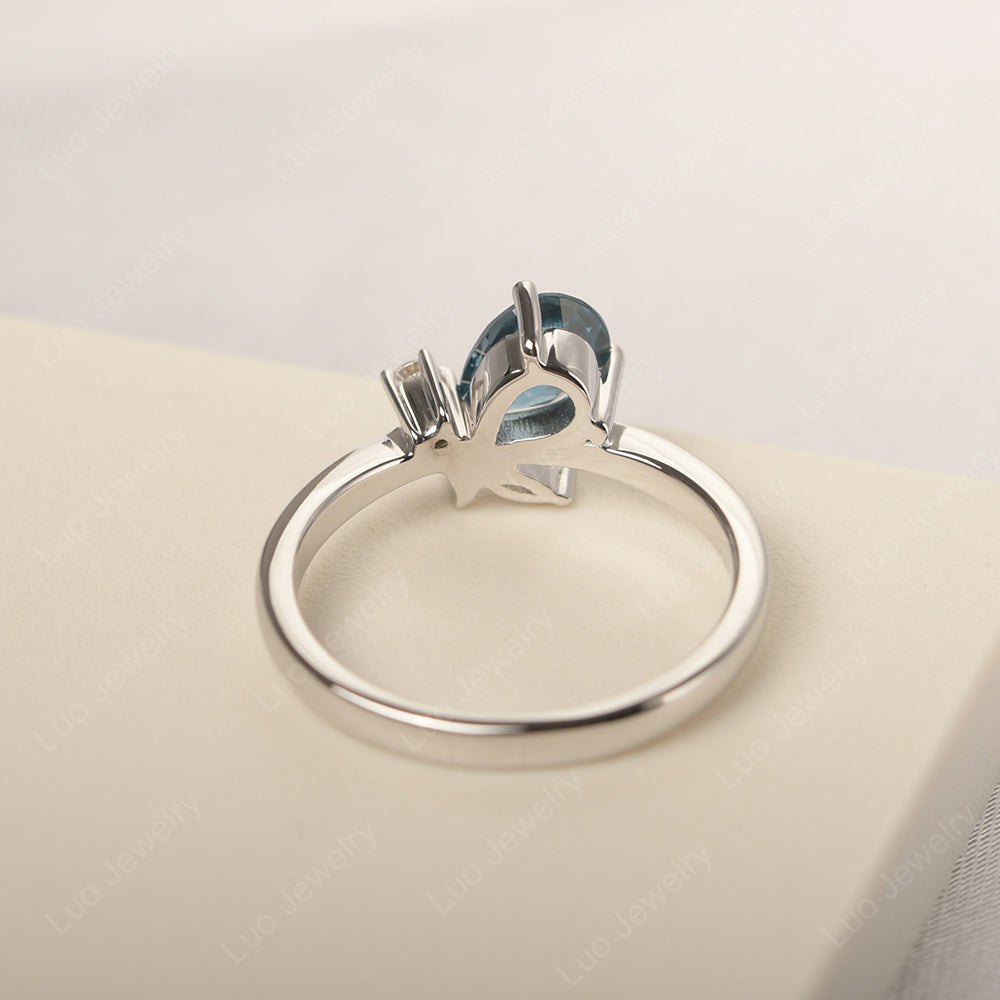 London Blue Topaz Engagement Ring Butterfly Ring | LUO