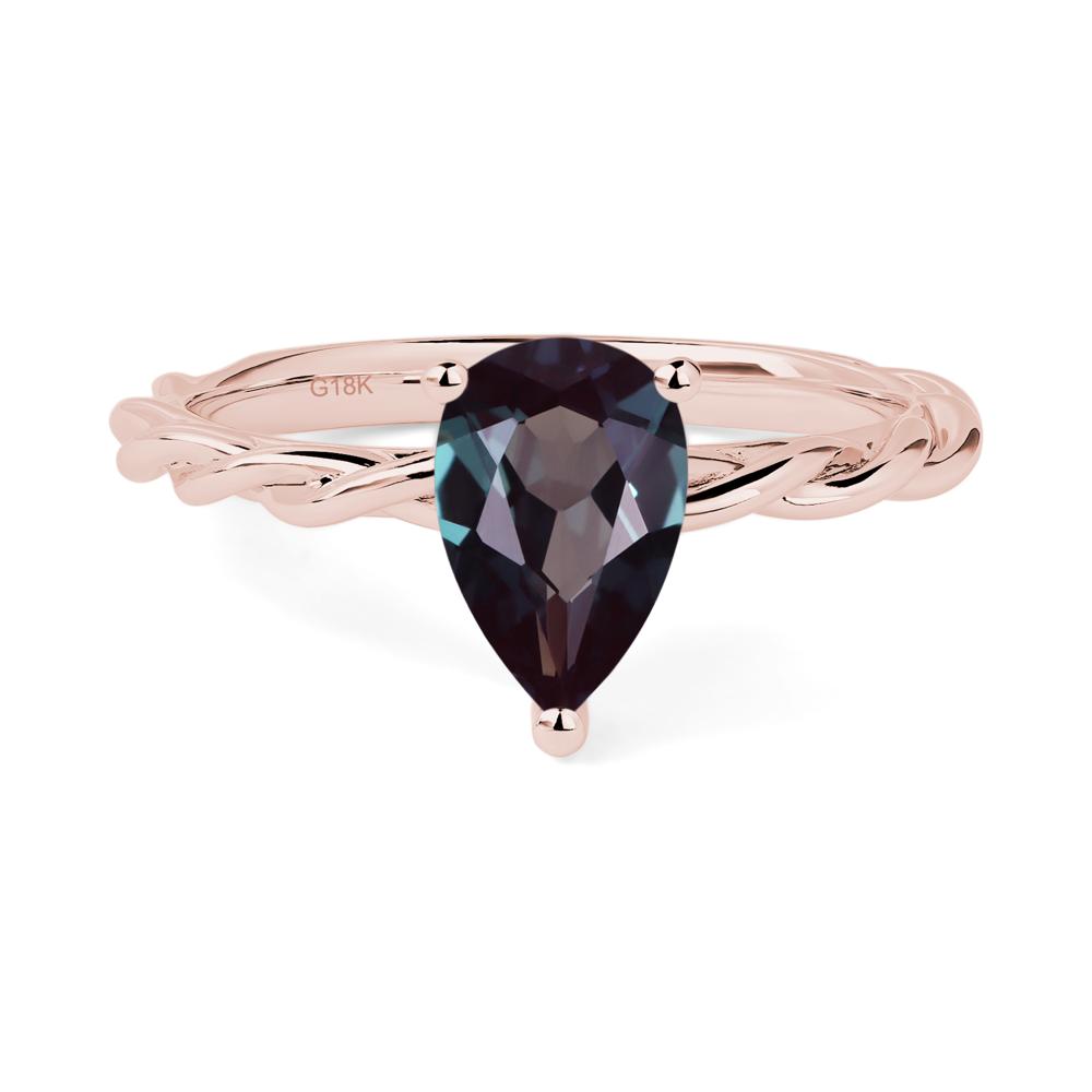 Unique alexandrite twist rope engagement ring sterling silver authentic round shaped 6mm June birthstone ring