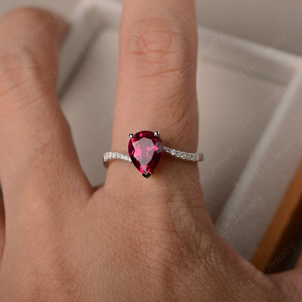 Pear ruby online engagement rings