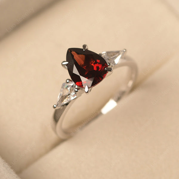 Pear shop garnet ring